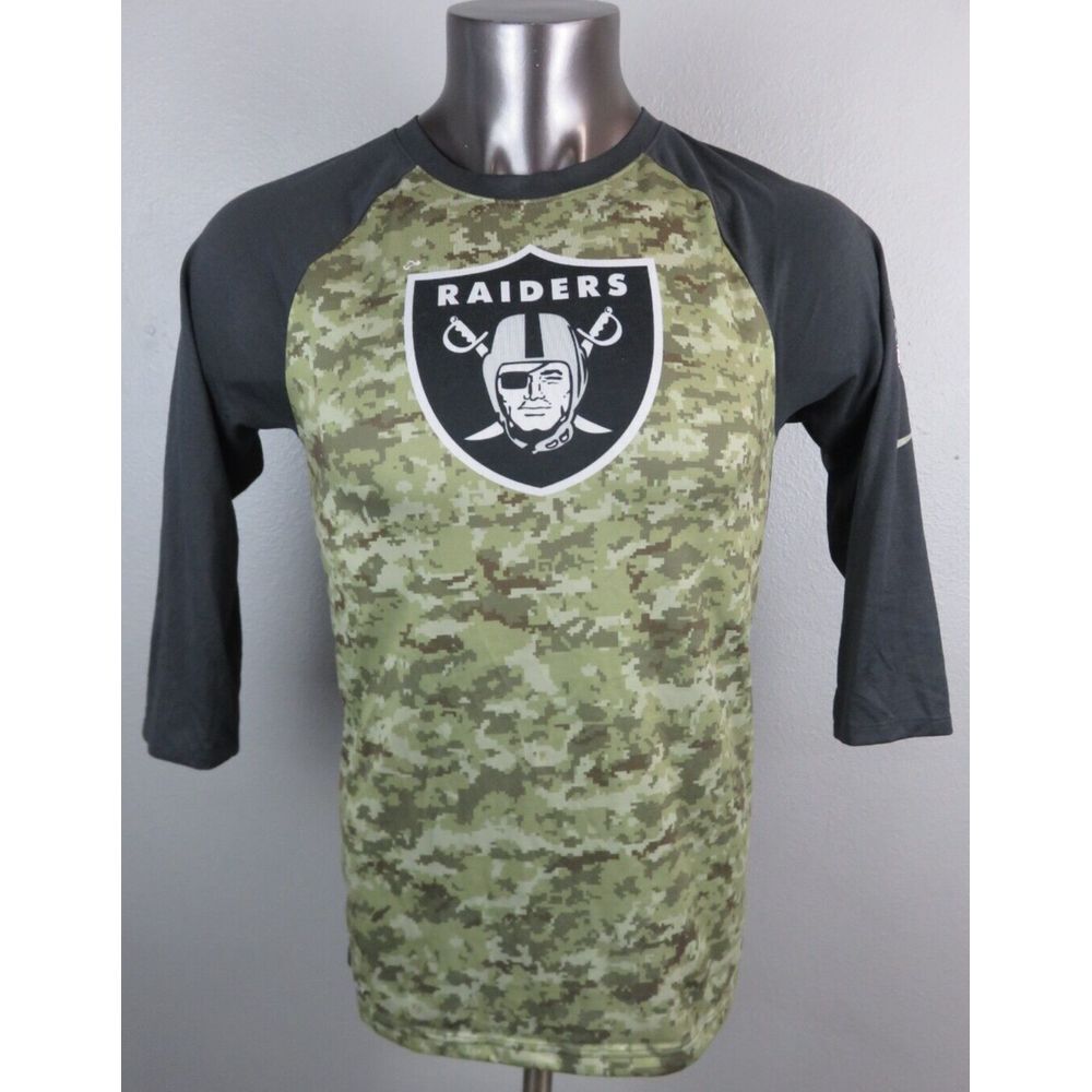 Nike Las Vegas Raiders Salute To Service Shirt‎ Mens S Camo Dri Fit On Field EUC